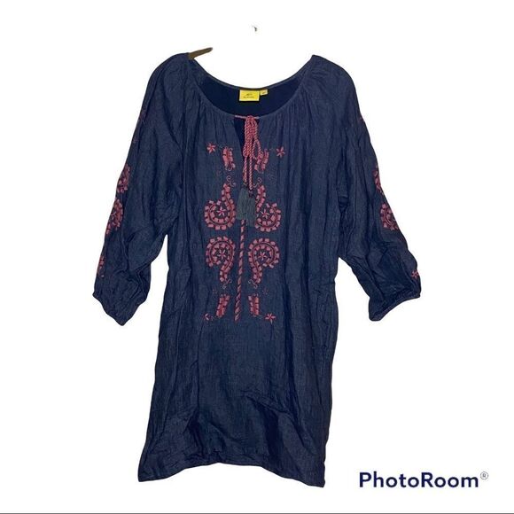 Roller Rabbit Embroidered Linen Dress - Picture 1 of 3